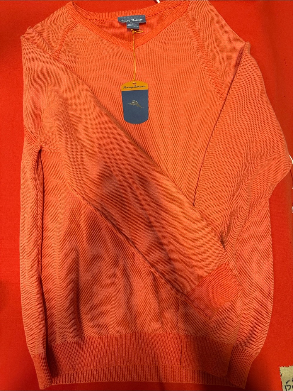 NWT Tommy Bahama Coral reversible Crewneck Sweater sz M
